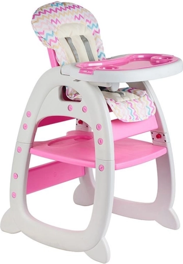 3-in-1 children's high chair white-pink