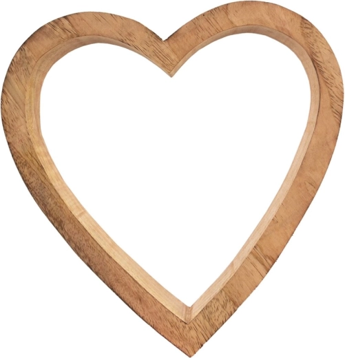 Mango Wood Heart Decoration 20 × 20 cm