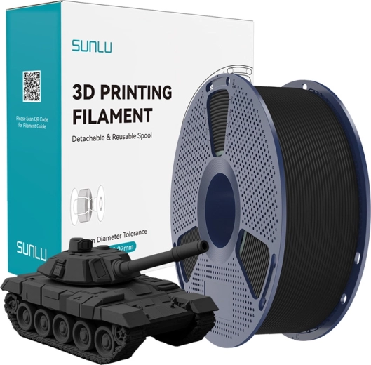 Sunlu PLA+ High-Speed Black Filament for Pro 3D Printing 1.75 mm
