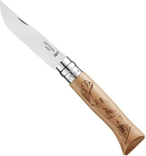 Kabatas nazis OPINEL N°8 Gravure Sport Velo, dižskābarža koks, 8,5 cm
