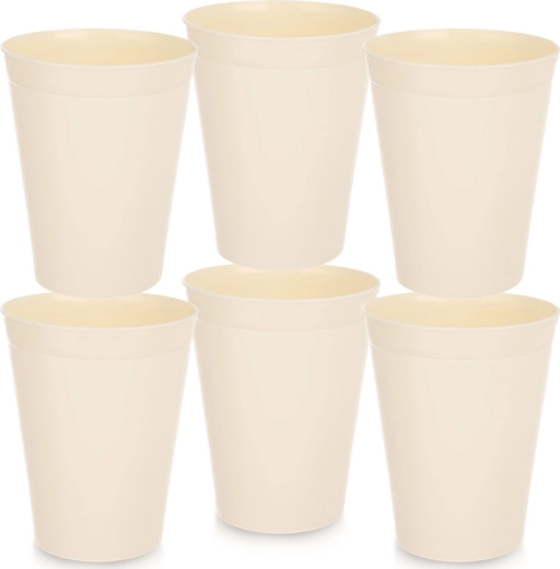 Cream Plastic Cups SANDY 300 ml – Set of 6