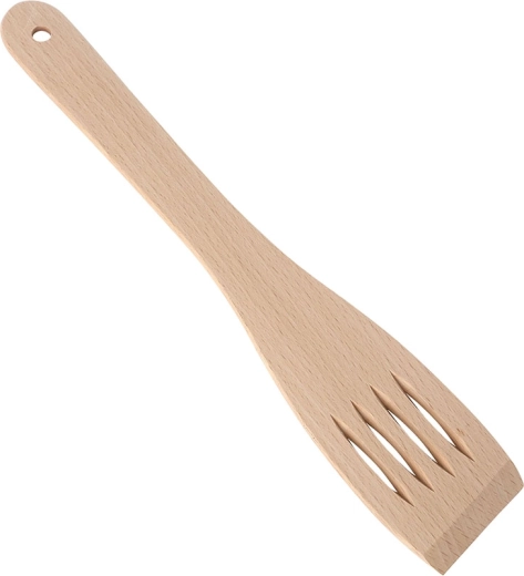 Slotted beechwood kitchen spatula