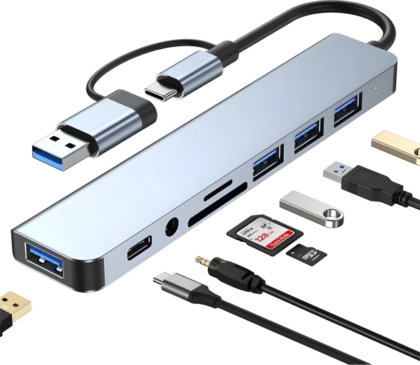 USB-C hub 8-in-1 with LAN and 4K output
