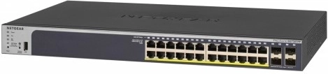 Viedais slēdzis NETGEAR GS728TPP 24× gigabitu PoE+ un 4× SFP