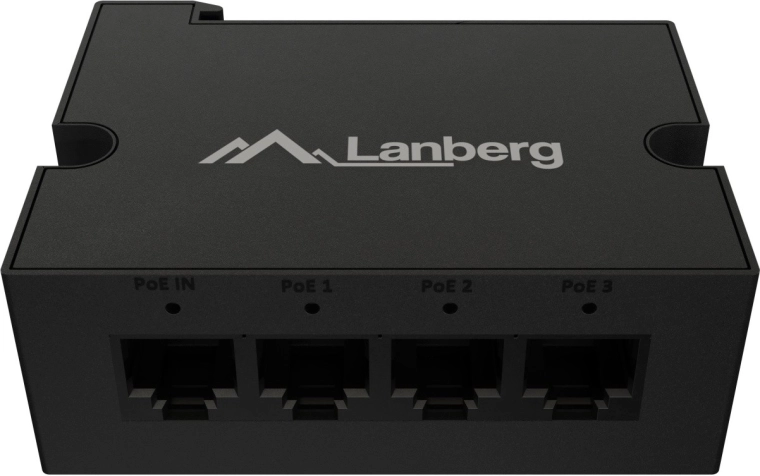 Lanberg PoE extender switch for DIN rail 1× PoE IN / 3× PoE OUT