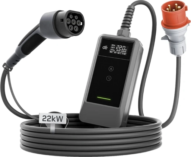 DEPOW 22 kW portable electric vehicle charger with a 10 m cable and Type 2 connector