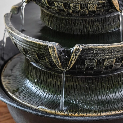 Decorative tabletop fountain with LED lighting 27 × 27 × 30 cm