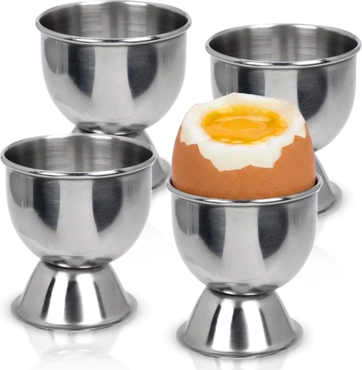 Stainless steel egg cups, set of 4