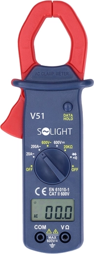Solight strāvas knaiblīšu multimetrs 20–200 A