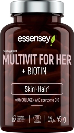 Essensey multivitamīni sievietēm ar biotīnu, kolagēnu un koenzīmu Q10 – 90 kapsulas