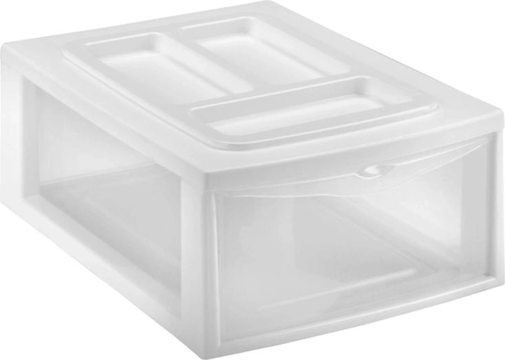 Plastmasas plaukts ar atvilktni HEIDRUN 38 × 27 × 14 cm, krāsu mikss