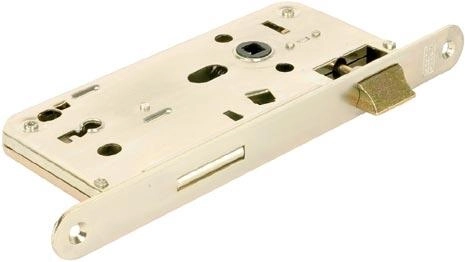 Mortise lock 536A 90/80 reversible, white zinc, standard key