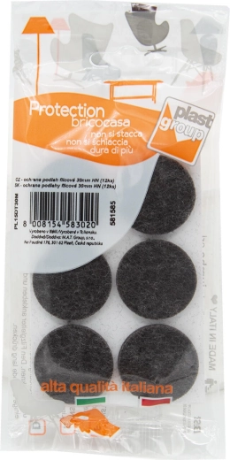 Felt self-adhesive furniture pads 30 mm, brown (12 pcs)