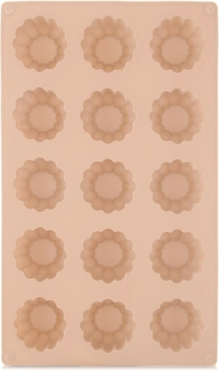 Silikona forma cepumiem un pralinēm, zieda forma, bēša 28 × 17 × 2,8 cm