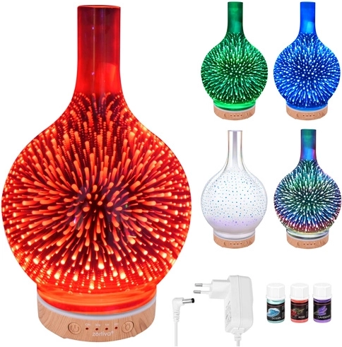 Aromāta difuzors un gaisa mitrinātājs 200 ml Zortiva ar 3D LED RGB efektu