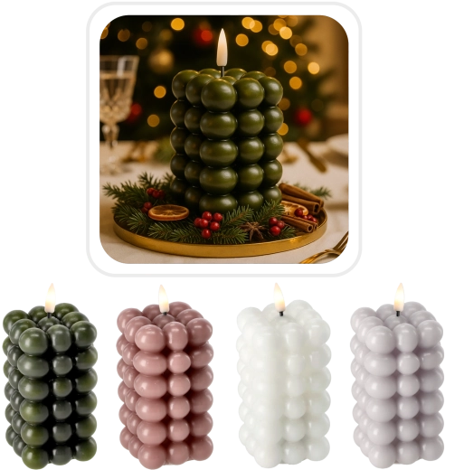 LED svece Bubble 6 × 11,5 cm no īsta vaska