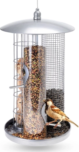 Metāla trīskārša putnu barotava tauku bumbiņām 36,5 cm