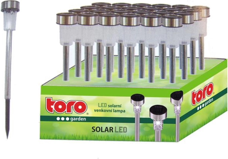 Saules LED gaismeklis TORO 36,5 cm, sudraba krāsā