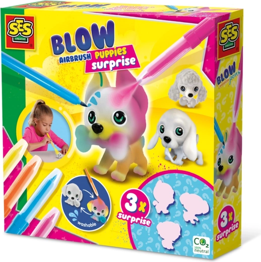 Pūšamie flomāsteri – 3 kucēni radošais komplekts