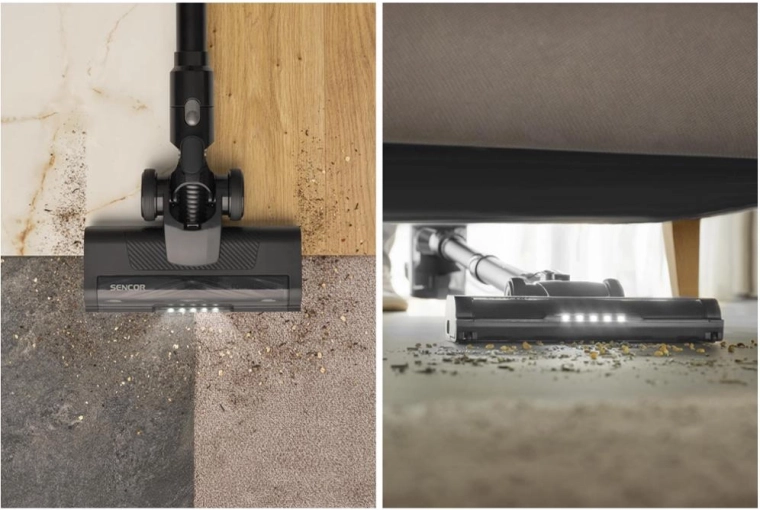 Motorized nozzle with LED lighting