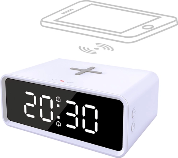 Solight digital alarm clock with Qi wireless charger