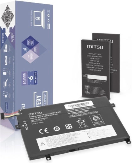 MITSU 01AV411 Battery for Lenovo ThinkPad E470 and E475, 3650 mAh (40 Wh), 10.95 V
