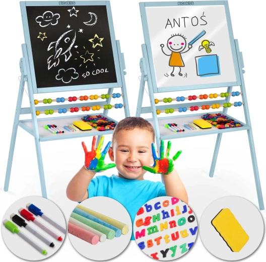 Magnētiska grozāma bērnu tāfele RICOKIDS – zila