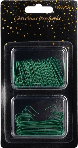 Green hooks for Christmas ornaments 3.5 and 6 cm, 150 pcs