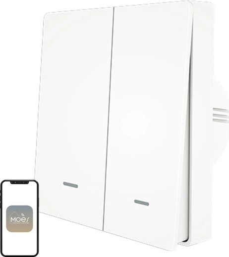 Moes divkanālu viedais ZigBee 3.0 gaismas slēdzis - 1 gab.