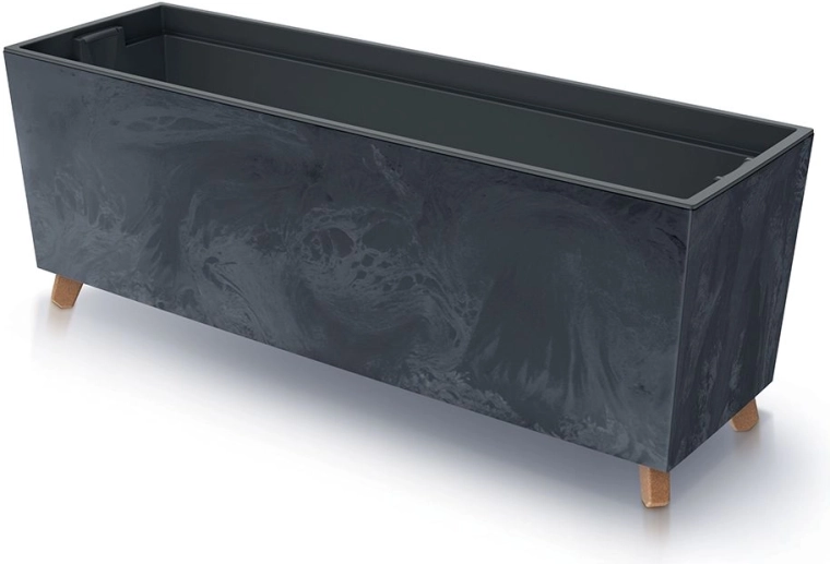 URBI CASE Planter, concrete-effect anthracite, 77 cm with insert