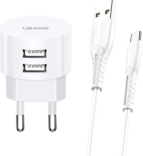 USAMS T20 lādētājs ar 2xUSB un microUSB