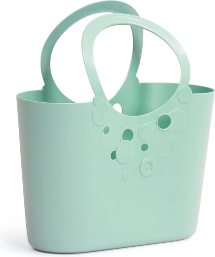 Plastmasas soma Lily 40 cm, salvijas krāsā – eleganta iepirkumu un brīvā laika soma