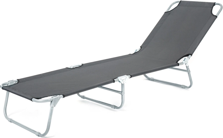 Salokāms dārza sauļošanās krēsls SUNBAY antracīta krāsā 186 × 53 × 24 cm