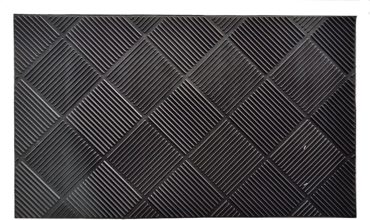 Gumijas paklājiņš 45 × 75 cm – rombi, melns
