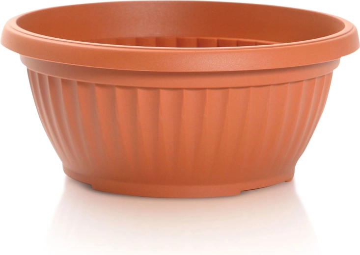 Plastmasas puķu bļoda Terra 30 cm, terakotas krāsā