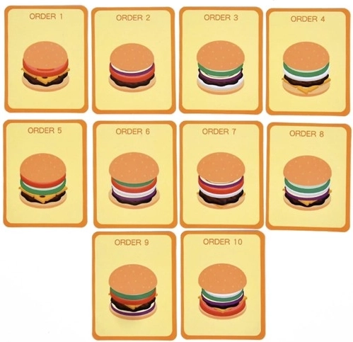 10 order cards for the “restaurant” game
