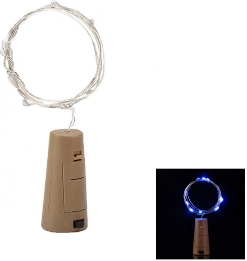LED light chain with cork - blue