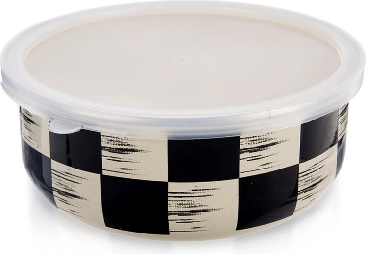 Emaljēta bļoda ar vāku Šaha dēlis 15,5 cm, 800 ml