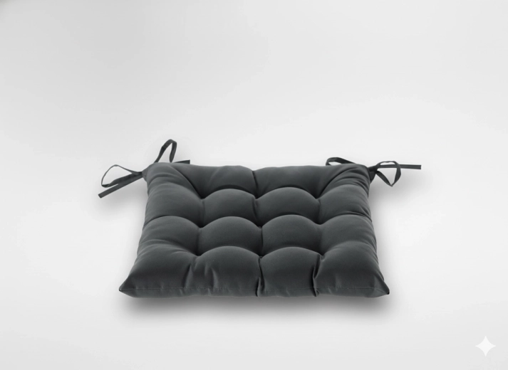 Padded Chair Cushion 40 × 40 × 6 cm – Dark Gray