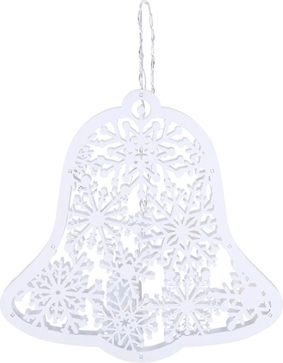 Solight LED koka Ziemassvētku zvaniņš 30 cm, 9 LED, balts, ar taimeri