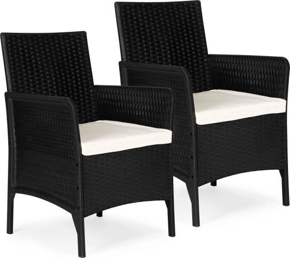 2 dārza krēslu komplekts ar spilveniem, melns – MultiGarden