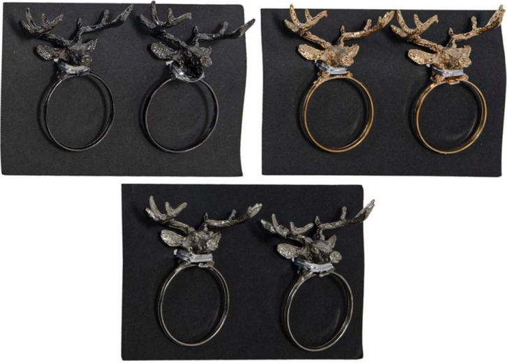 Metal napkin ring, diameter 3.7 cm, set of 2 pcs