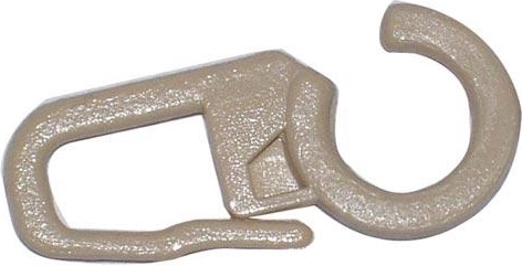Large plastic curtain hooks, beige (100 pcs)