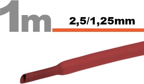 Red heat-shrink tubing 2.5 / 1.25 mm
