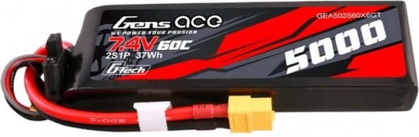 Gens Ace G-Tech 5000 mAh 7.4 V 60C LiPo 2S with XT60 connector