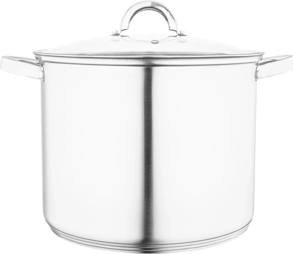 Augsts nerūsējošā tērauda katls Fabio ar stikla vāku 28 cm, 12,5 l