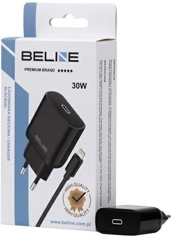 Tīkla lādētājs 30 W GaN USB‑C ar Lightning kabeli – melna