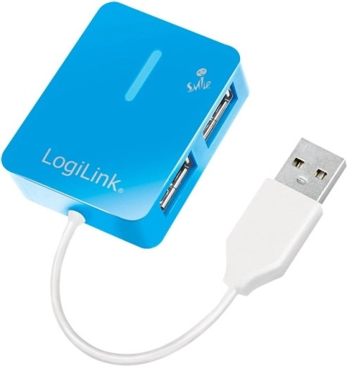 USB centrmezgls 2.0 LogiLink Smile, 4 porti, zils