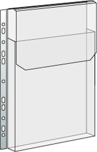 Clear PVC sleeve for catalogs with flap and Euro slot hanger, 165 microns