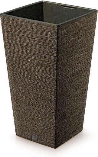 Furu Square Eco Wood Planter with Insert 24 cm – Coffee